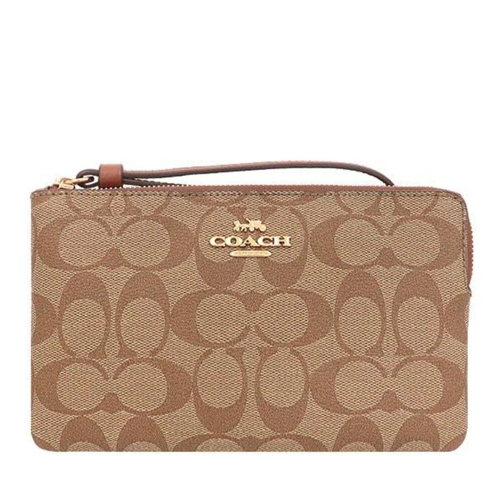 Coach Signature Large Corner Zip Wristlet